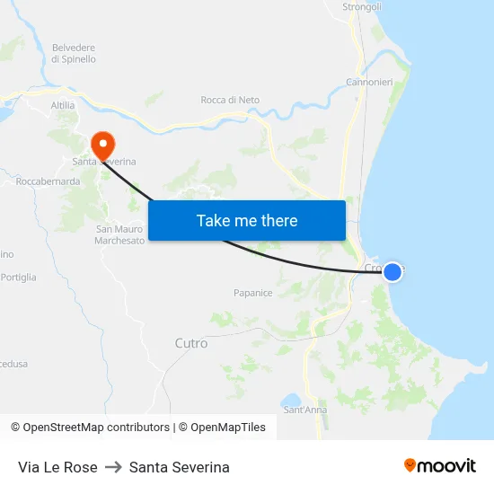 Rose Street to Santa Severina map