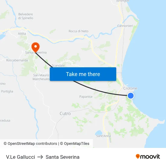 Gallucci Avenue to Santa Severina map