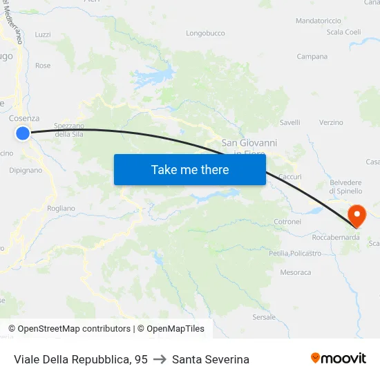 Republic Avenue, 95 to Santa Severina map