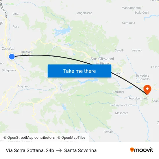 Serra Sottana Street, 24b to Santa Severina map