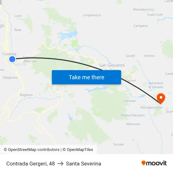 Gergeri District, 48 to Santa Severina map