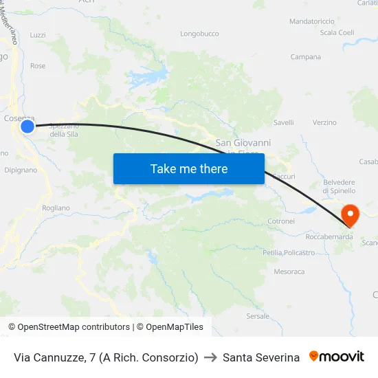 Via Cannuzze, 7 (On Request - Consortium) to Santa Severina map