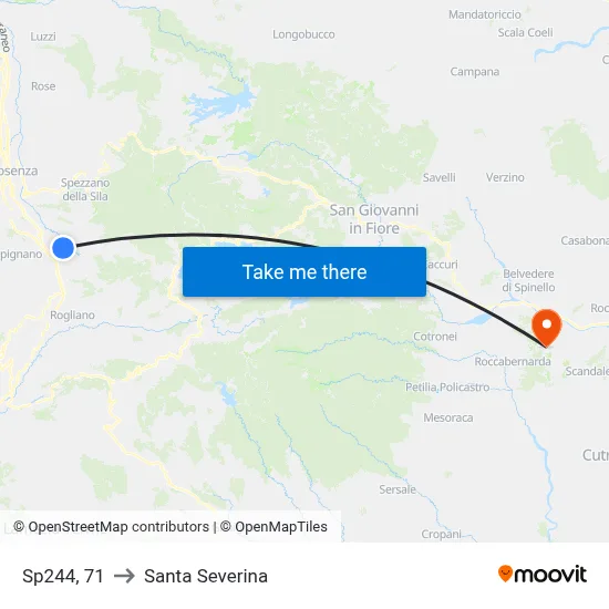 Provincial Road 244, 71 to Santa Severina map