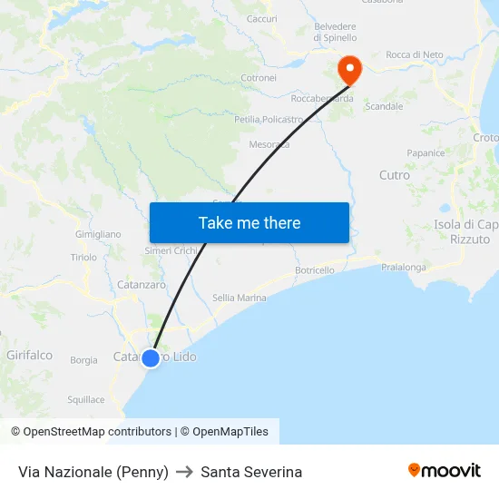 National Road (Penny) to Santa Severina map