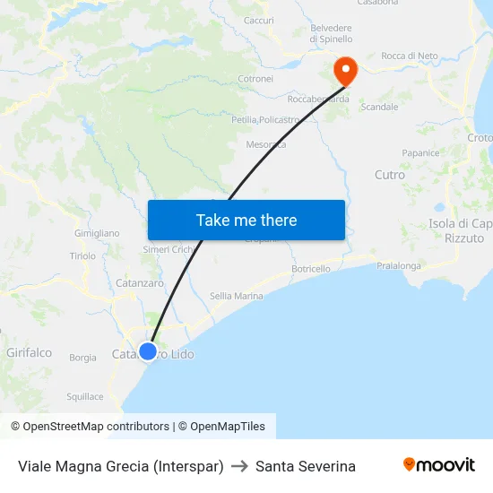 Viale Magna Grecia (Interspar) to Santa Severina map