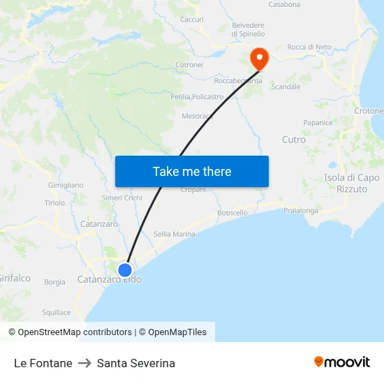 The Fountains to Santa Severina map