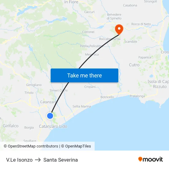 Isonzo Avenue to Santa Severina map