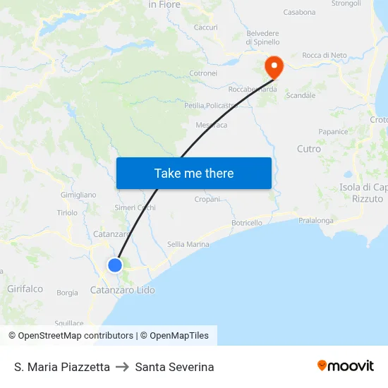 St. Maria Square to Santa Severina map
