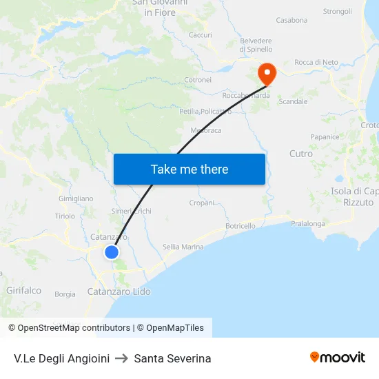Angevins Avenue to Santa Severina map
