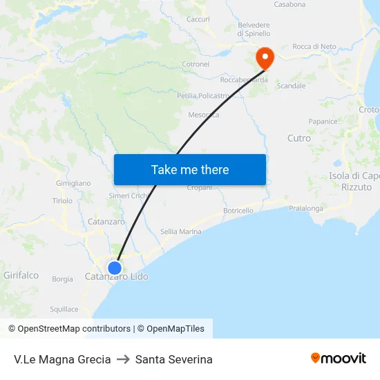 Magna Grecia Avenue to Santa Severina map