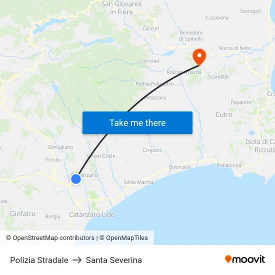 Highway Police to Santa Severina map