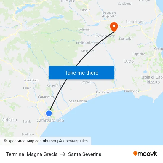 Magna Grecia Terminal to Santa Severina map