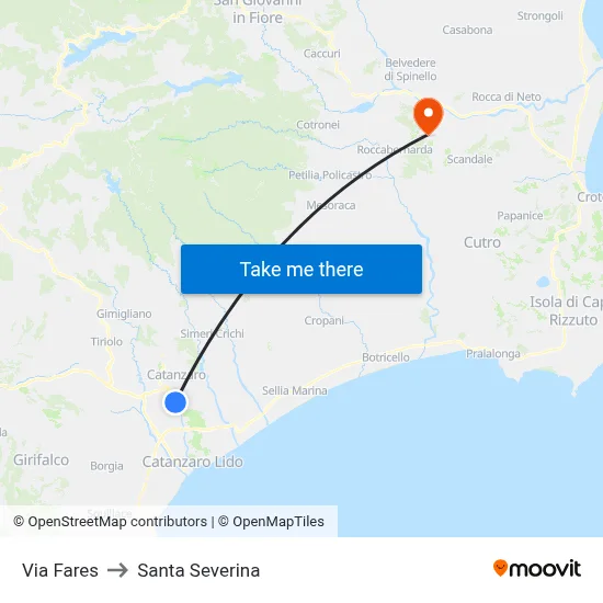 Fares Street to Santa Severina map