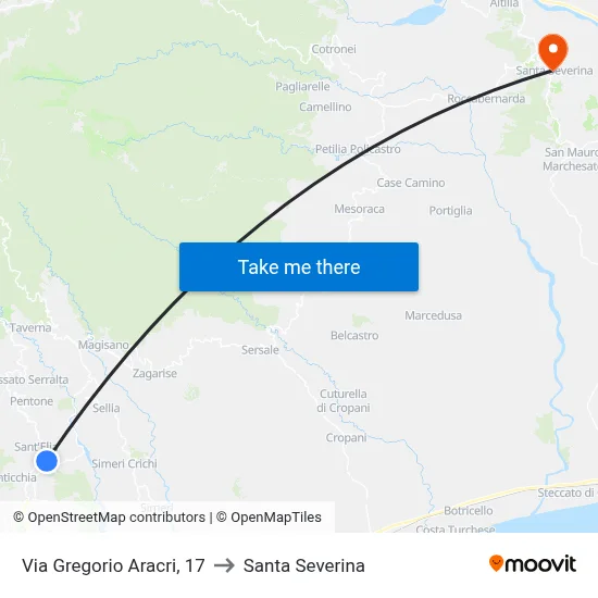 Gregorio Aracri Street, 17 to Santa Severina map