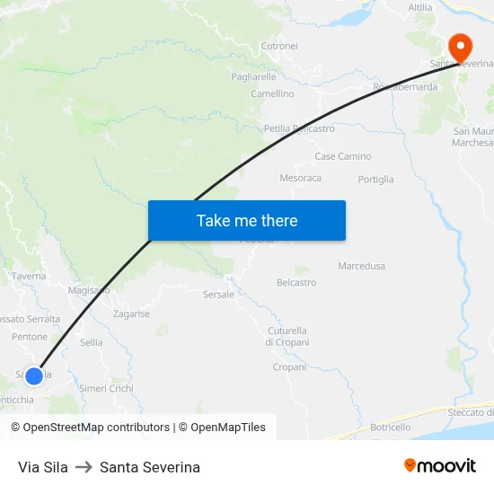 Sila Street to Santa Severina map
