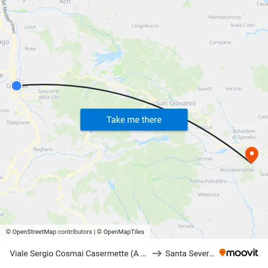 Sergio Cosmai Avenue Barracks (On Request) to Santa Severina map