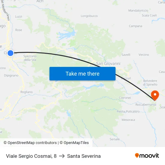 Sergio Cosmai Avenue, 8 to Santa Severina map