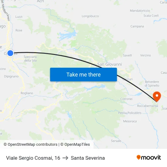 Sergio Cosmai Avenue, 16 to Santa Severina map