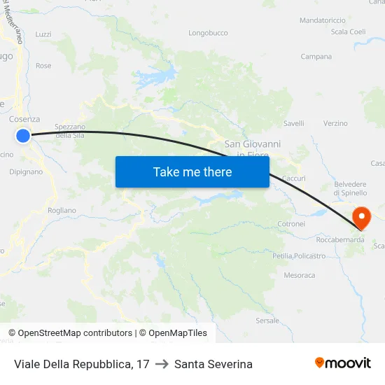 Republic Avenue, 17 to Santa Severina map