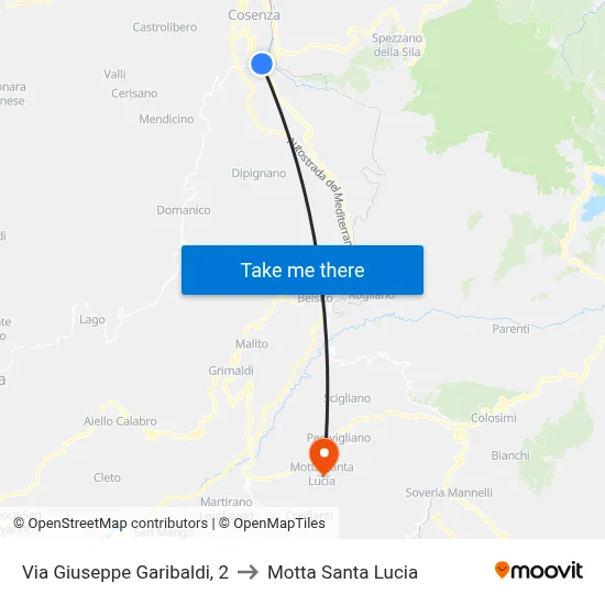 Giuseppe Garibaldi Street, 2 to Motta Santa Lucia map