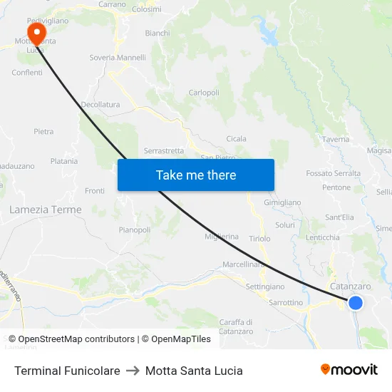 Funicular Terminal to Motta Santa Lucia map