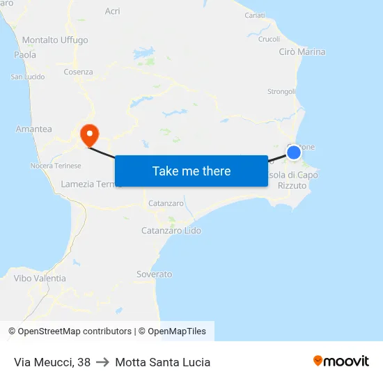 Meucci Street, 38 to Motta Santa Lucia map