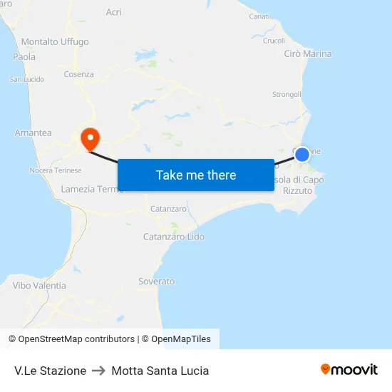 Station Avenue to Motta Santa Lucia map