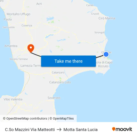 Mazzini Course Via Matteotti to Motta Santa Lucia map
