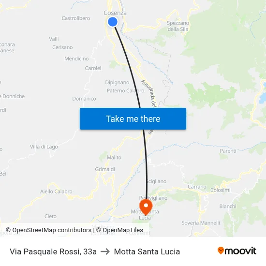 Pasquale Rossi Street, 33a to Motta Santa Lucia map