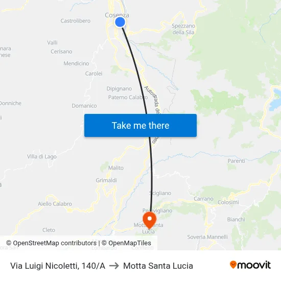 Luigi Nicoletti Street, 140/A to Motta Santa Lucia map