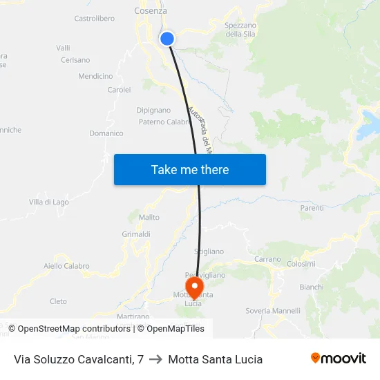 Via Soluzzo Cavalcanti, 7 to Motta Santa Lucia map