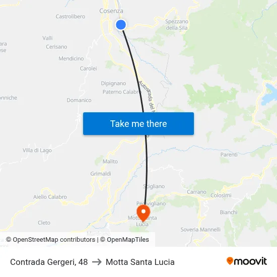 Gergeri District, 48 to Motta Santa Lucia map