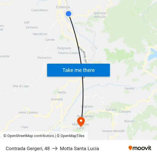 Gergeri District, 48 to Motta Santa Lucia map