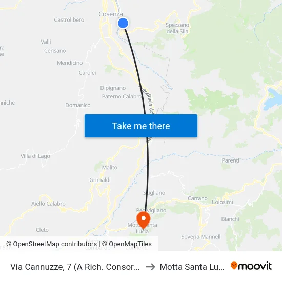 Via Cannuzze, 7 (On Request - Consortium) to Motta Santa Lucia map