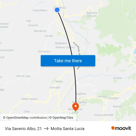 Saverio Albo Street, 21 to Motta Santa Lucia map