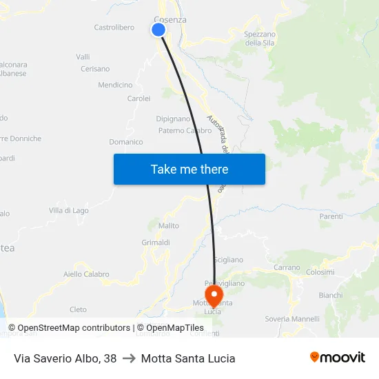 Via Saverio Albo, 38 to Motta Santa Lucia map