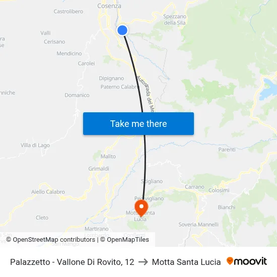Sports Hall - Vallone Di Rovito, 12 to Motta Santa Lucia map