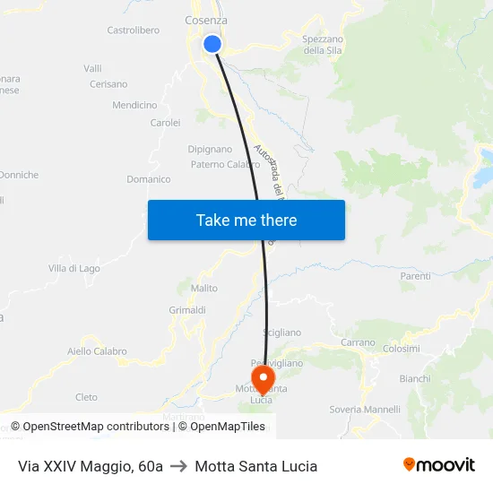 XXIV May Street, 60a to Motta Santa Lucia map