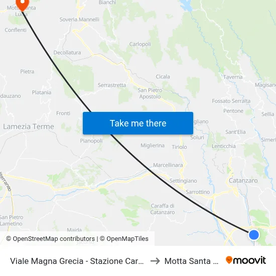 Viale Magna Grecia - IP Gas Station to Motta Santa Lucia map