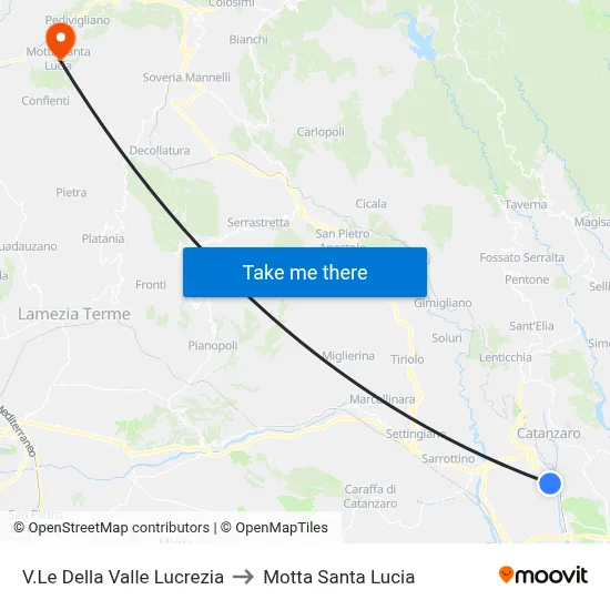 Valley Lucrezia Avenue to Motta Santa Lucia map