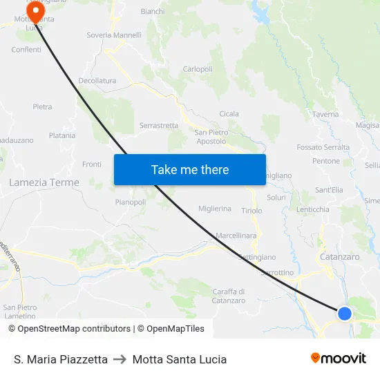 St. Maria Square to Motta Santa Lucia map