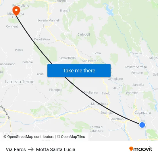Fares Street to Motta Santa Lucia map