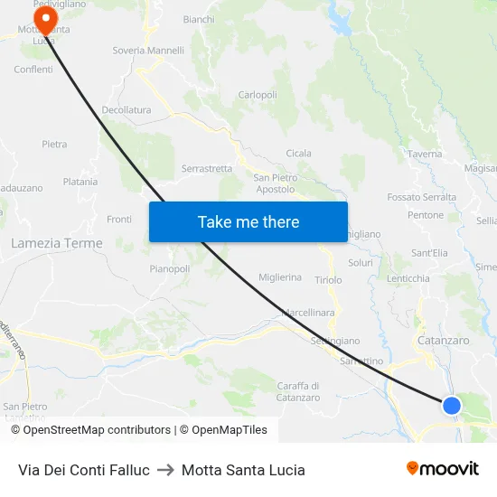 Conti Falluc Street to Motta Santa Lucia map