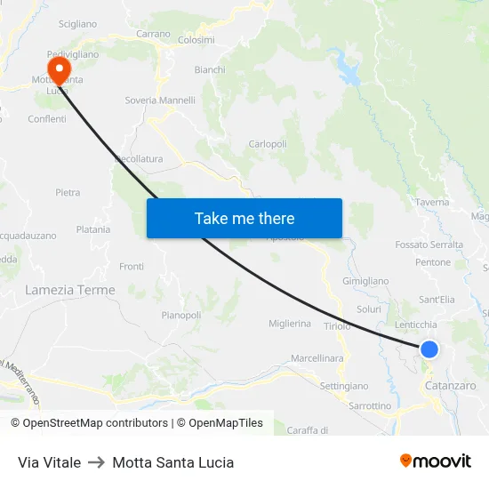 Vitale Street to Motta Santa Lucia map