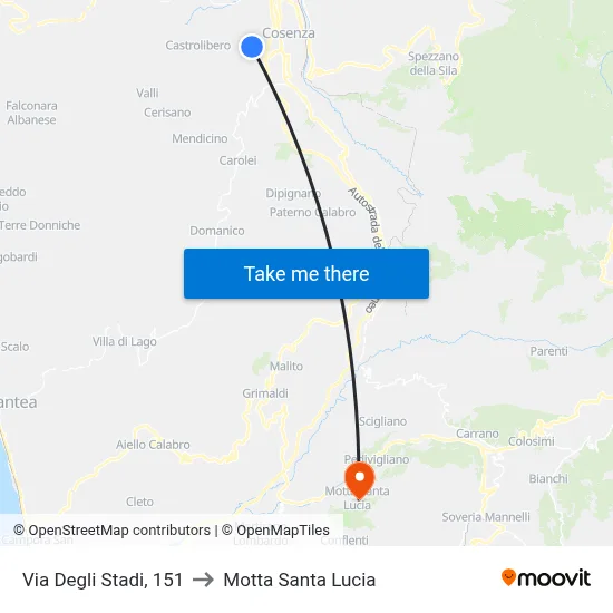 Stadium Street, 151 to Motta Santa Lucia map