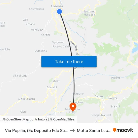 Popilia Street, (Ex FDC South Depot) to Motta Santa Lucia map