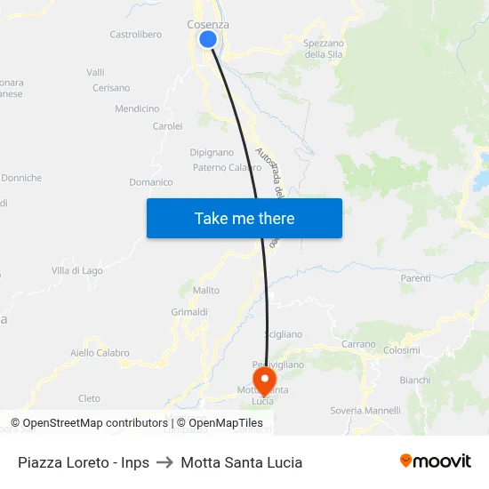 Loreto Square - INPS to Motta Santa Lucia map