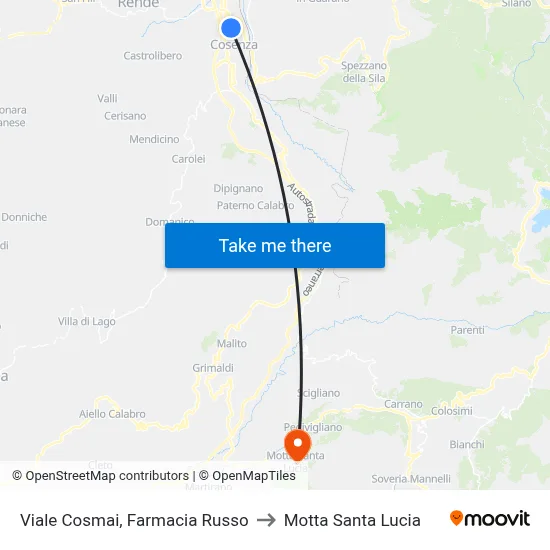 Cosmai Avenue, Russo Pharmacy to Motta Santa Lucia map