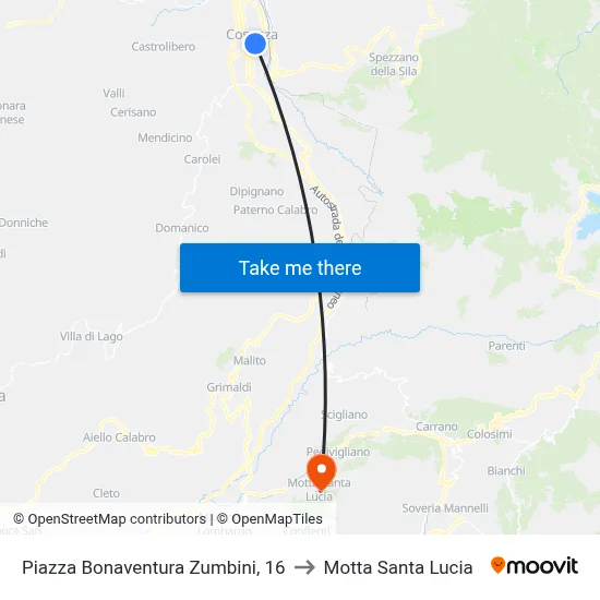 Bonaventura Zumbini Square, 16 to Motta Santa Lucia map