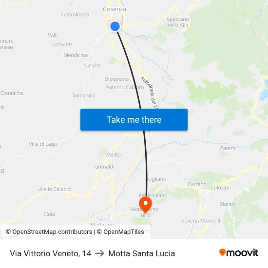 Vittorio Veneto Street, 14 to Motta Santa Lucia map